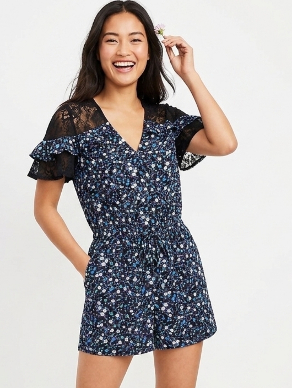 NWT Belle Sky Floral Boho Romper